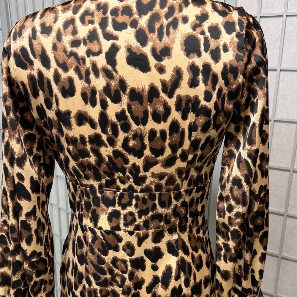 Mable, Chic Animal Print V-Neck Dress, Size Large - Picture 8 of 13